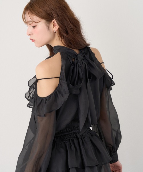ブラックピ―スナウ ノースリーブ ブラックワンピース one after another NICE CLAUP 「one CLAUP」 ノースリーブワンピース