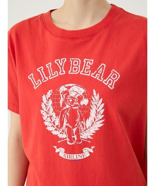 Lily Brown - Lily Bear Ｔシャツ　ピンク LILY BROWN（リリーブラウン） tシャツ 半袖 Lily BearエアラインT