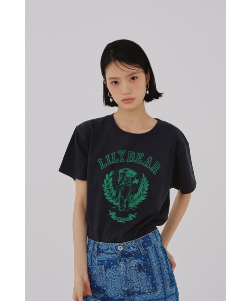 LILY BROWN（リリーブラウン） tシャツ Lily BearエアラインTシャツ