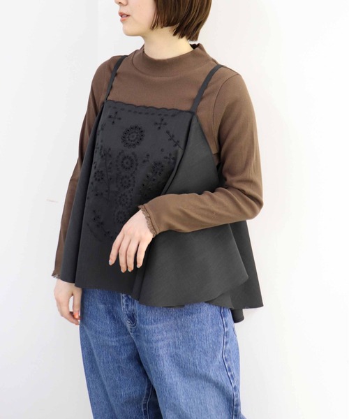 「haupia」 長袖カットソー MEDIUM ブラック レディース_画像7