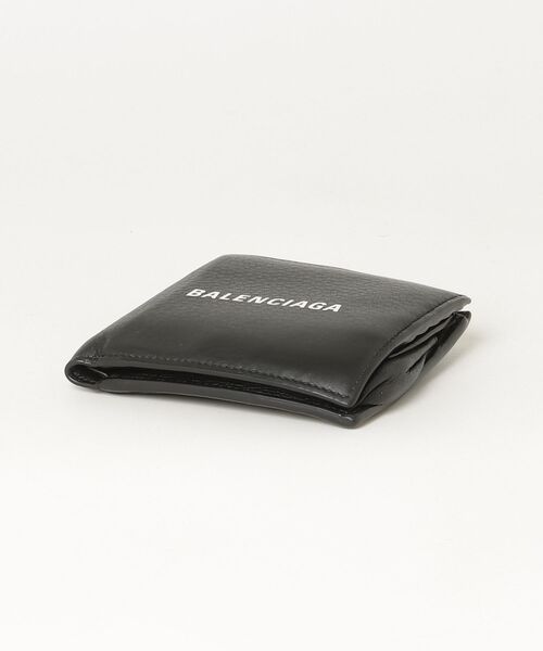 BALENCIAGA バレンシアガ レザー 2つ折り コンパクト財布 ブラック BALENCIAGA（バレンシアガ） レザー 2つ折り財布 - ブラック メンズ