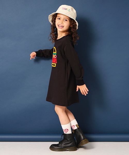 「X-girl Stages」 「KIDS」長袖ワンピース 120cm ブラック キッズ_画像5
