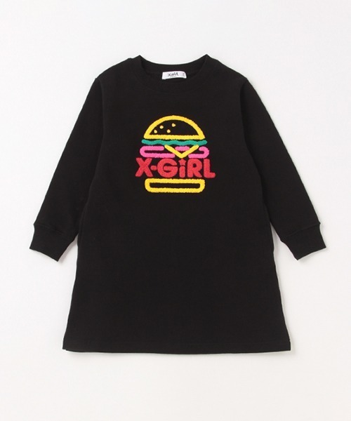 「X-girl Stages」 「KIDS」長袖ワンピース 120cm ブラック キッズ_画像7