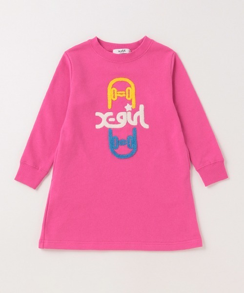 「X-girl Stages」 「KIDS」長袖ワンピース 120cm ブラック キッズ_画像8