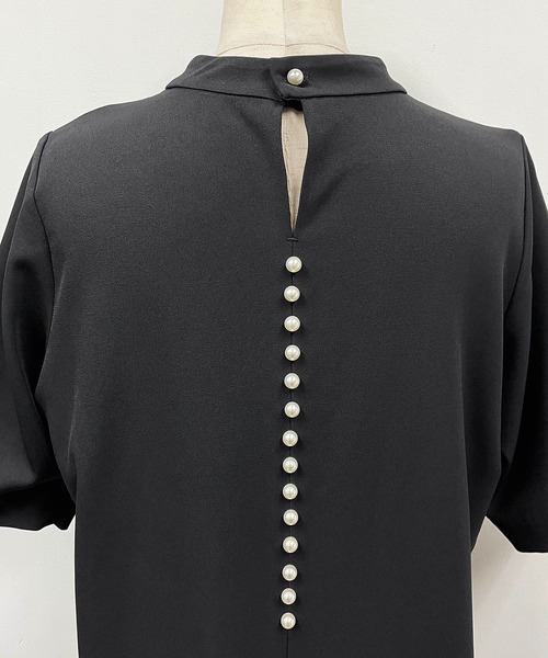 「PICCIN PERLA」 半袖ワンピース M ネイビー レディース_画像8