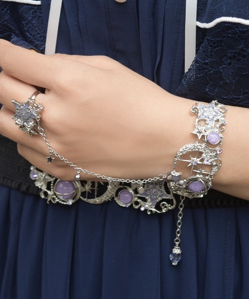 19cm(手首周り17cm) ブレスレット＋クレセントムーンチャーム axes femme（アクシーズ ファム） ブレスレット 月星の天球想リング