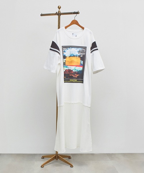 「OKIRAKU」 「ROSE BUD」半袖ワンピース ONE SIZE ホワイト レディース_画像5