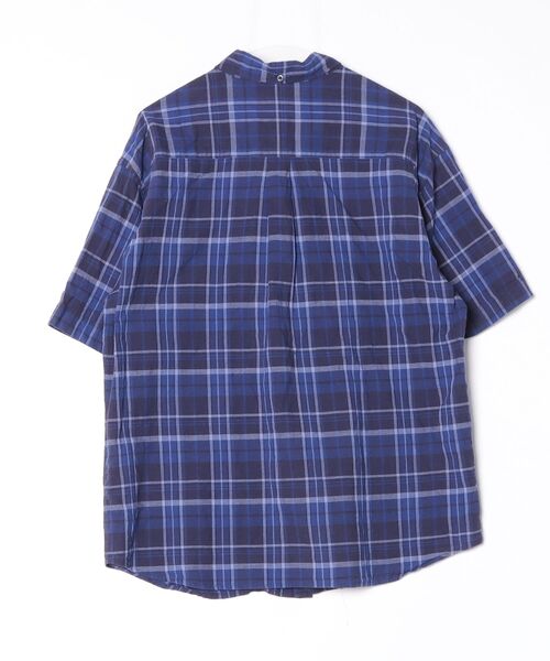 「nisica」 チェック柄半袖シャツ X-LARGE ブルー メンズ_画像2