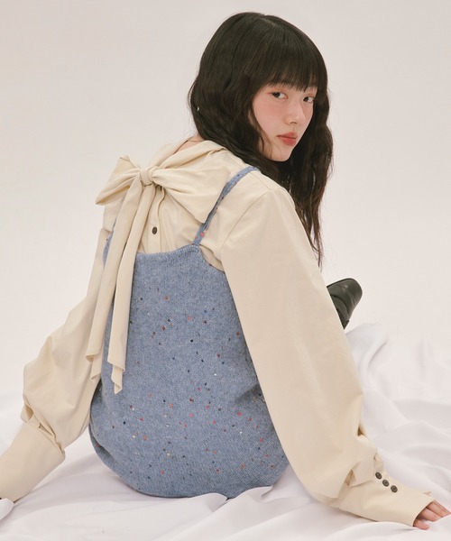 loin nuit tシャツ asymmetry ribbon tops / アシンメトリーリボン