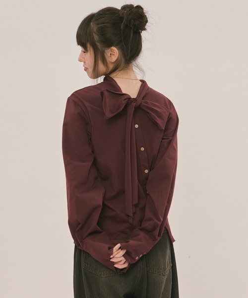 loin nuit tシャツ asymmetry ribbon tops / アシンメトリーリボン