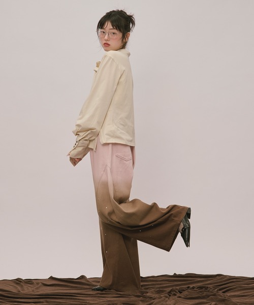 loin nuit tシャツ asymmetry ribbon tops / アシンメトリーリボン