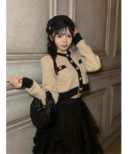 Darich（ダーリッチ） カーディガン DDボタンバイカラーニット
