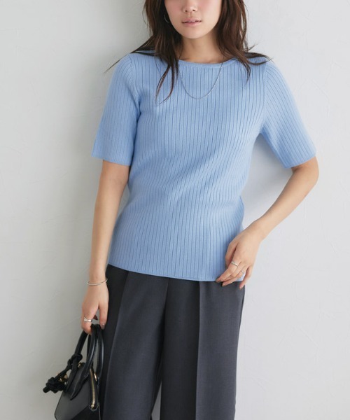 ★美品★Rene★フード付 半袖 ニット トップス★34★水色★ 楽天市場】ニット トップス ◇ 【SALE20】【旧商品】【メール便
