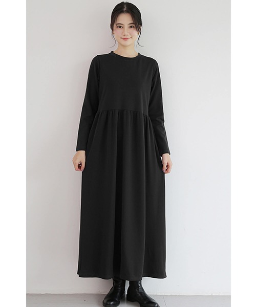 美品　ATON 鹿の子ロングワンピース 黒 日本製 01 美品 ATON 鹿の子ロングワンピース 黒 日本製 01 - メルカリ