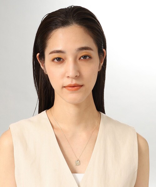 ネックレス K10カービングパターンプレート ネックレス レディースの画像