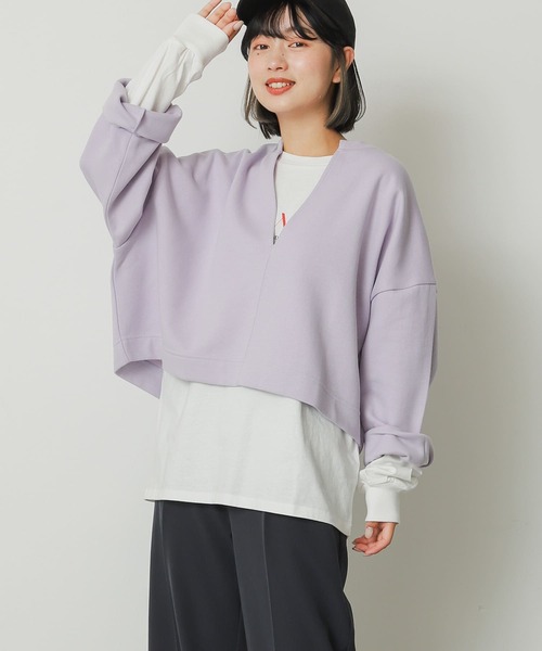 SENSE OF PLACE by URBAN RESEARCH tシャツ Vネッククロップドトップ SENSE OF PLACE by URBAN RESEARCH tシャツ Vネッククロップドトップ