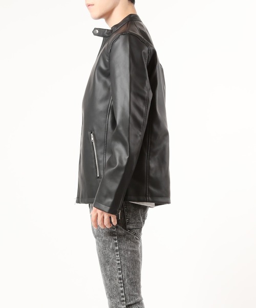 TopIsm（トップイズム） 革ジャン ライダース 合成皮革シングル