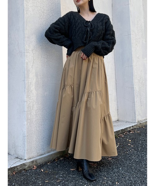 Stylevoice for xxx スカート ランダムギャザーデザインスカート
