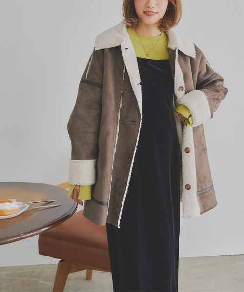 titivate（ティティベイト） ムートンコート ボアコート ステンカラー