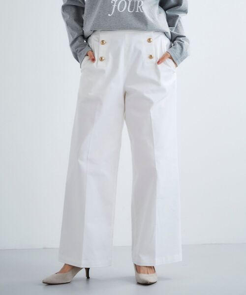 le coeur blanc ワイドパンツ リネンライクワイドクロップドパンツ/le.coeur blanc(ルクール