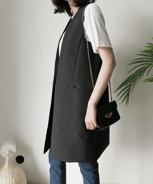 miniministore（ミニミニストア） ベスト ジレ ロング テーラードジレ