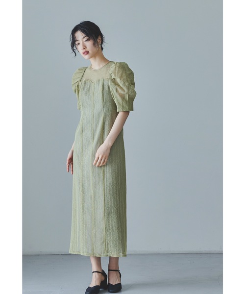 【美品】niana ANDRESD　アンドレスド レタリングレースドレス　結婚式 niana（ニアナ） パーティードレス ドレス レタリングレースドレス