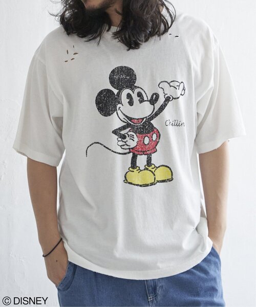 VENCE EXCHANGE tシャツ ミッキーダメージTシャツ メンズ