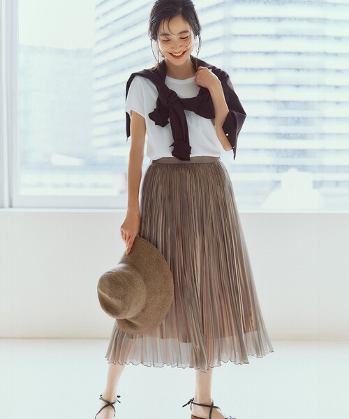 23区 スカート 「杏さん着用/Oggi10月号掲載」シャイニー プリーツ 
