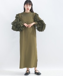 terrace ワンピース フルーエントカルゼ×シフォン フリルシアー