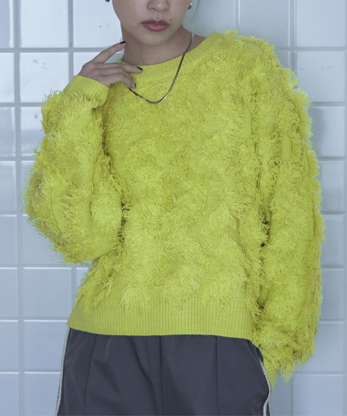 miette ニット セーター クルーネックフリンジニット レディース