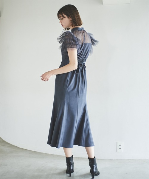 AND COUTURE（アンドクチュール） ドレス チュールフリルギャザー