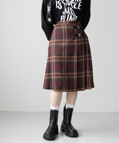 RAGEBLUE（レイジブルー） スカート 「選べる着丈」Wベルト/キルト