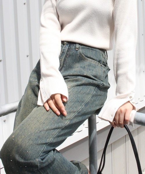 hina Loin. ストレートデニム cian denim/シアンデニム】ハイウエストルーズストレートデニム#001