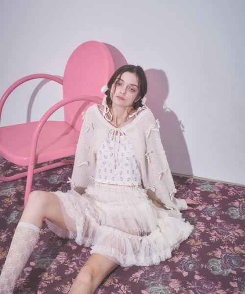 Lovilyn カーディガン リボンボレロカーディガン レディース