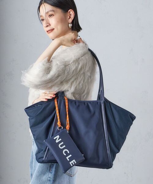【関税込み】SALE◆ジップ付きポーチ メッシュトートバッグ SHIPS トートバッグ NUCLE:BEE（ポーチ付 メッシュトート バッグ