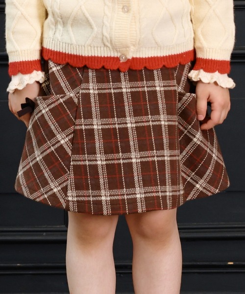 KP パンツ チェックスカート風キュロット(90〜140) キッズ 子供服