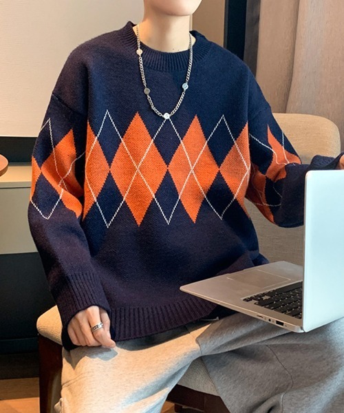 NOWLE セーター ニット 「NOWLE」アーガイル柄 プルオーバー