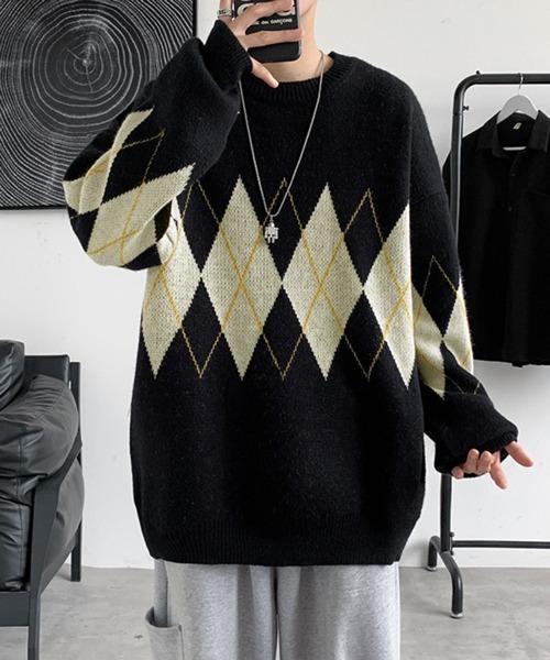 NOWLE（ノウル） セーター ニット 「NOWLE」アーガイル柄 プルオーバー