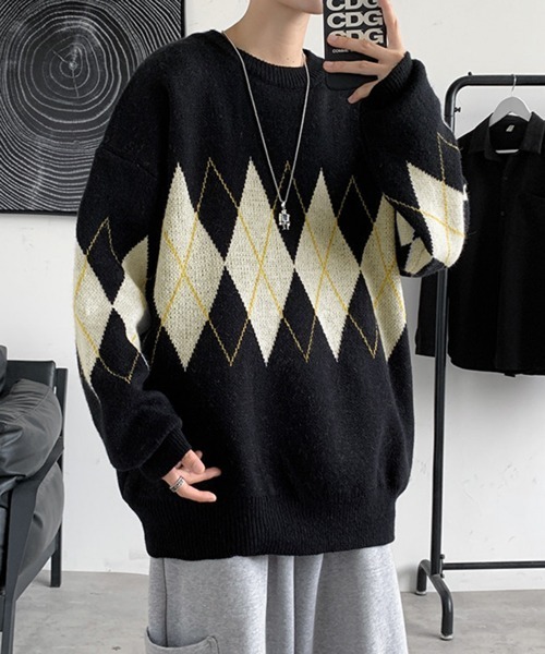 NOWLE（ノウル） セーター ニット 「NOWLE」アーガイル柄 プルオーバー