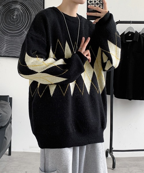 NOWLE（ノウル） セーター ニット 「NOWLE」アーガイル柄 プルオーバー