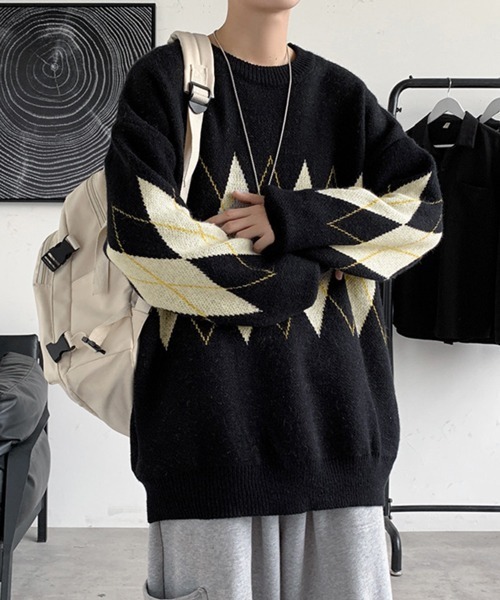 NOWLE（ノウル） セーター ニット 「NOWLE」アーガイル柄 プルオーバー