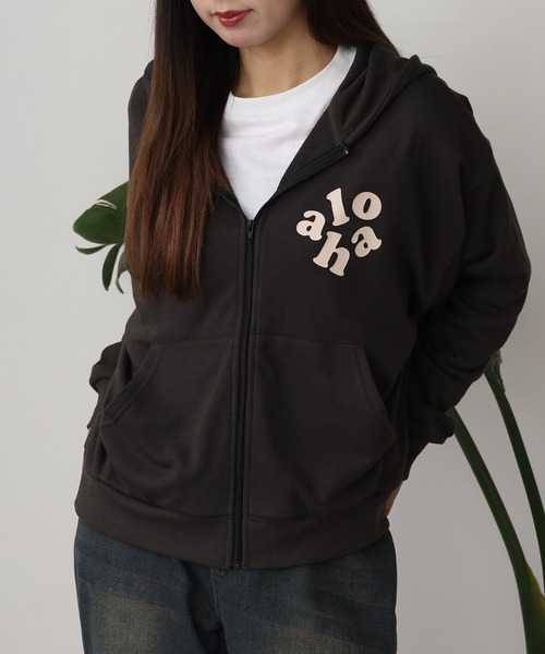 パーカー ALOHA PEOPLE/アロハピープル ZIP HOODIE ジップパーカー レディース ALOHA PEOPLE/アロハピープル レディース フルジップパーカー