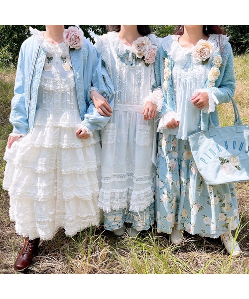 PINK HOUSE（ピンクハウス） ワンピース ホワイトローズ刺繍使い