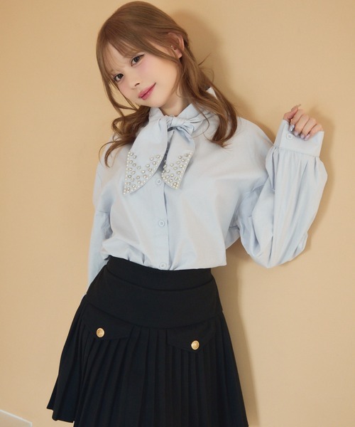 TITTY＆CO.（ティティーアンドコー） ブラウス シャツ ビジュー付き