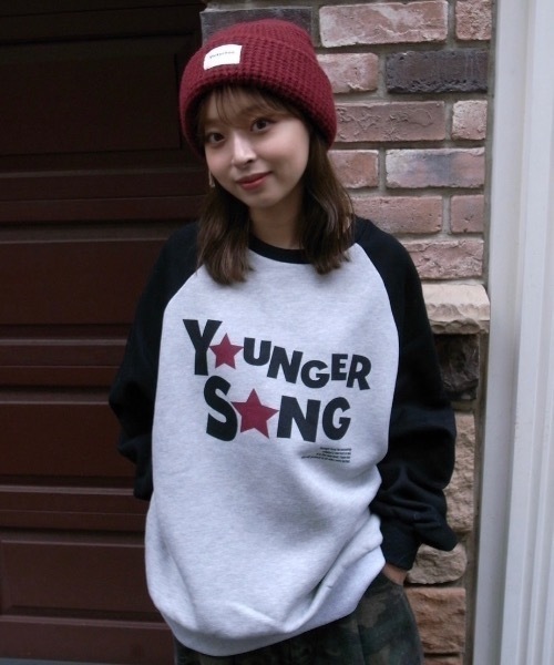 Younger Song トレーナー スウェット raglan assortment sweat 