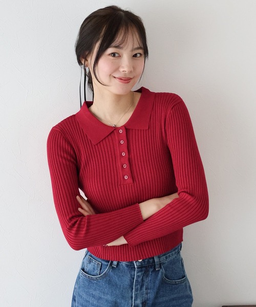 BLUEEAST（ブルーイースト） ニット セーター ポロ衿リブニット