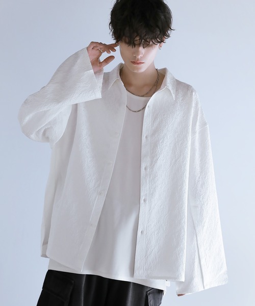 45rpm コットンロングスリーブシャツ　柔らか素材　ホワイト　メンズL グッドウェア GOODWEAR tシャツ 長袖 ロンt ロングスリーブ 長袖