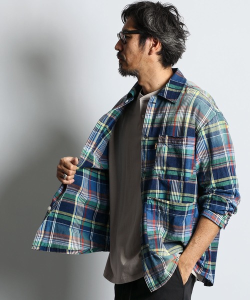 70s マドラスチェック サマージャケット 30%OFF!SALE】マドラスチェック パッチワークジャケット サマー