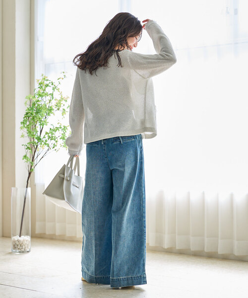 La boutique Bonbon カーディガン 「名品・着回し最強」綿麻ラメ