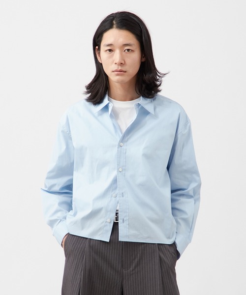 B.C STOCK シャツ コットン クロップド レギュラーカラーシャツ